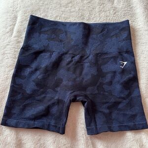 Gymshark Women's Blue Camo Shorts